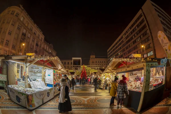 Budapest Hungary December 2018 Christmas Market Advent Feast Front Stephen — Stock Photo, Image
