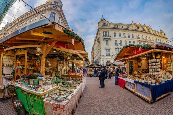 Budapest Hongrie Décembre 2018 Marché Noël Fête Avent Sur Place — Photo