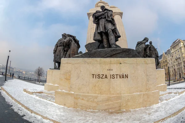 Budapest Hungría Diciembre 2018 Monumento Primer Ministro Húngaro Istvan Tisza —  Fotos de Stock