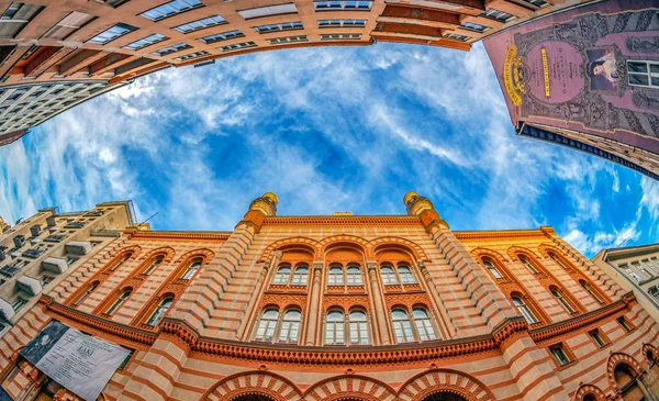 Budapest Hongrie Décembre 2018 Extérieur Synagogue Rumbach Rue Rumbach Sebestyn — Photo