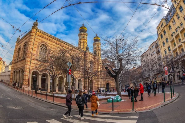 Budapest Hungary December 2018 Exterior Great Synagogue Dohany Street Largest — Stock Photo, Image