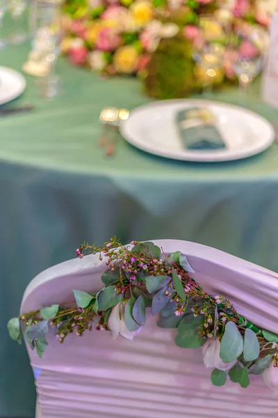 Bijzondere Regeling Voor Bruiloft Dinerpartij — Stockfoto
