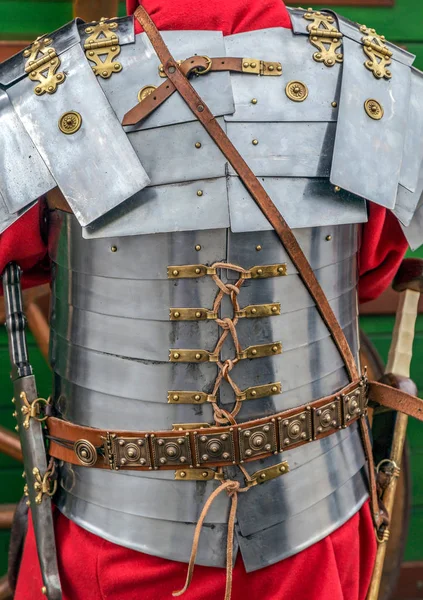 Detail van het kostuum van een Romeinse soldaat — Stockfoto
