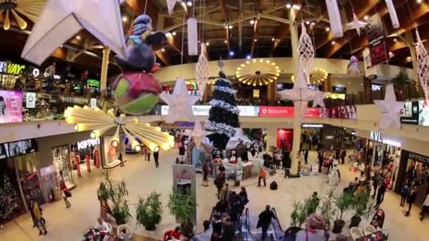 Timisoara Roemenië December 2018 Interieur Van Iulius Mall Winkelen Met — Stockvideo