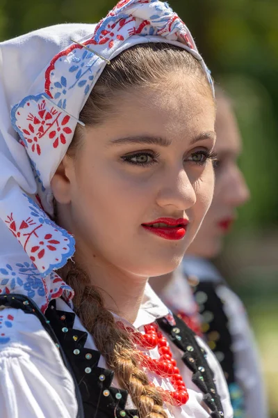 从波兰身着传统服饰的年轻女孩 — 图库照片
