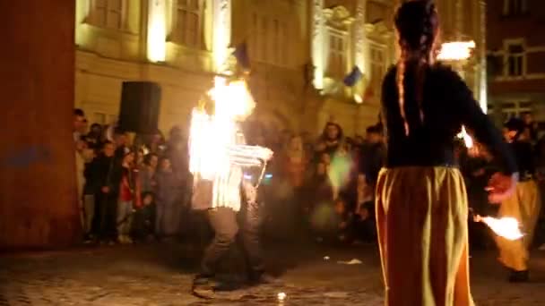Timisoara Roumanie Mars 2019 Feu Artifice Public Organisé Timisoara Roumanie — Video