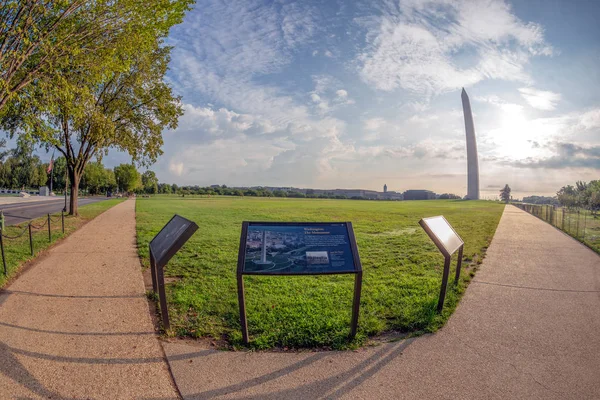 National Mall plan och Washington Memorial monument, Washington — Stockfoto