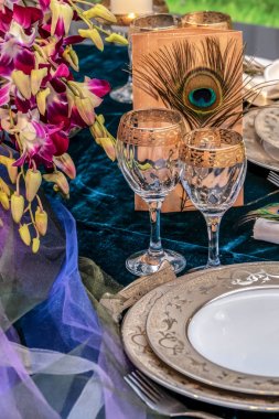 Bir festival masada romantik düzenleme