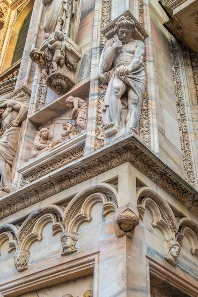 Fachada da Catedral de Milão, Lombardia, Itália — Fotografia de Stock