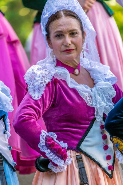 Timisoara Romania July 2017 Mature Dancer Woman Spain Traditional Costume — Stock Photo, Image