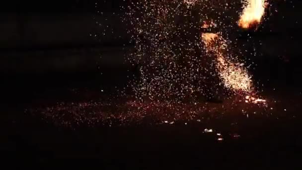 Timisoara Romanya Haziran 2019 Belediye Tarafından Düzenlenen Halk Ateşi Gösterisi — Stok video