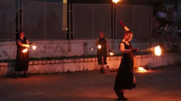 Timisoara Rumänien Juni 2019 Offentliga Fireshow Organiseras Stadshuset Timisoara Har — Stockvideo