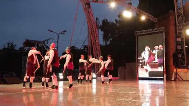 Timisoara Rumunsko Července 2019 Španělští Tanečníci Tradičním Kostýmu Průběhu Festivalu — Stock video