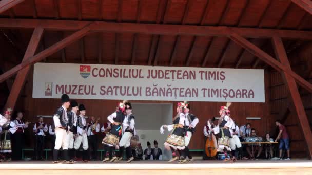 Timisoara Rumunsko Července 2019 Bulharští Tanečníci Tradičním Kostýmu Průběhu Mezinárodního — Stock video