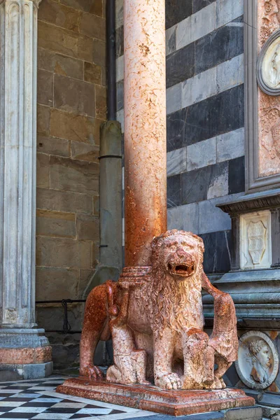 Scultura di leone all'ingresso della Basilica di Santa Maria — Foto Stock