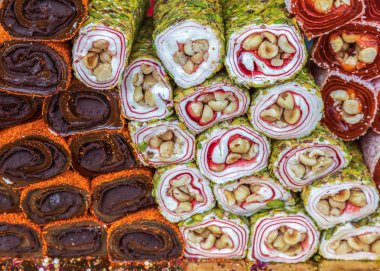 Türk ev yapımı tatlılar ile arka plan