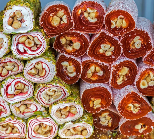 Предпосылки / контекст with turkish homemade sweets — стоковое фото