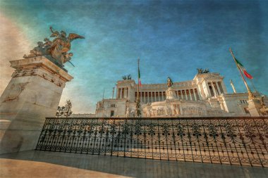 Anıt Nazional ile eski fotoğraf bir Vittorio Emanuele Ii, Roma, I