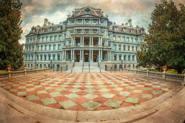 Old photo with Dwight D. Eisenhower executive office building, W — Stock Photo, Image