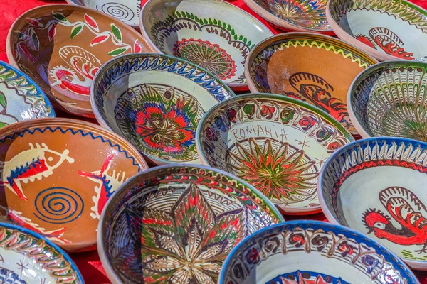 Background with Romanian traditional ceramic, Horezu, Romania — Stock Photo, Image