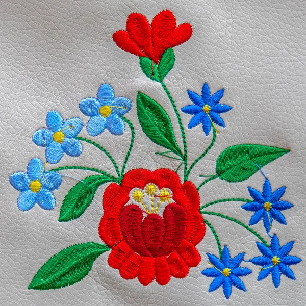 Background with detail of traditional Hungarian folk embroidery — Stock Photo, Image