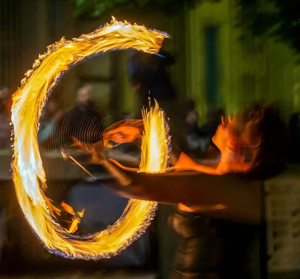 Fire show festival, Timisoara, Romania — Stock Photo, Image