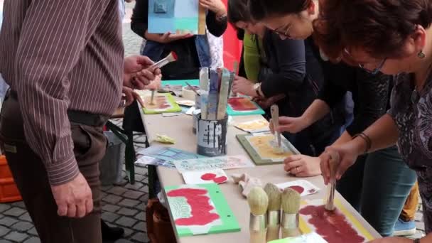 Timisoara Romania Settembre 2019 Laboratorio All Aperto Creazione Creativa Guida — Video Stock