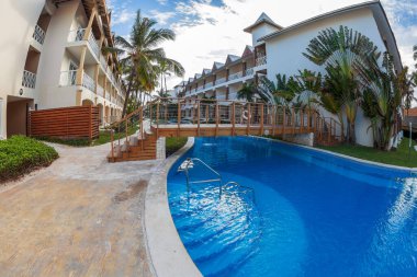 PUNTA CANA, DOMINICAN REPUBLIC - 11 Mart 2020: Karayip bölgesindeki Büyük Antiller takımadasının bir parçası olan Dominik Cumhuriyeti 'nde tatil beldesi.