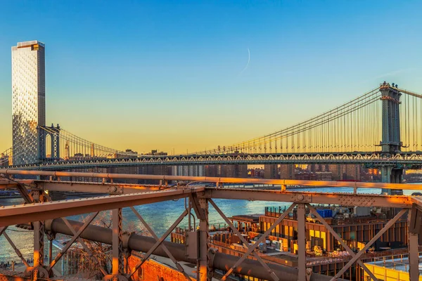 New York États Unis Mars 2020 Vue Pont Manhattan Depuis — Photo