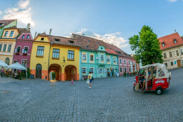 Sighisoara Transylvania Romania Июля 2020 Года Средневековый Вид Улицу Город — стоковое фото