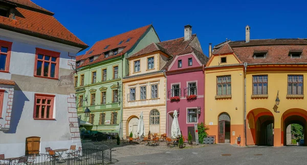 Sighisoara Transylvania Romania Julio 2020 Vista Medieval Calle Fundada Siglo — Foto de Stock