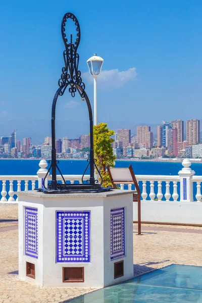 Vista Rascacielos Ciudad Desde Balcón Del Mediterráneo Mirador Del Castillo — Foto de Stock