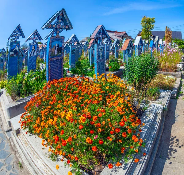 Sapanta Maramures Romania Wrzesień 2020 Wesoły Cmentarz Znany Świecie Kolorowych — Zdjęcie stockowe