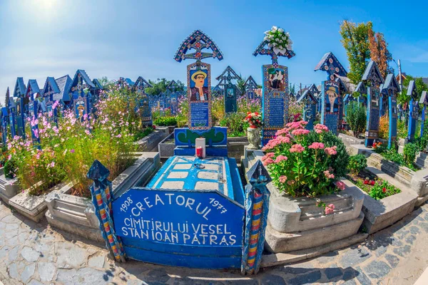 Сапанта Марамуры Румыния Сентября 2020 Кладбище Веселое Известное Всем Мире — стоковое фото