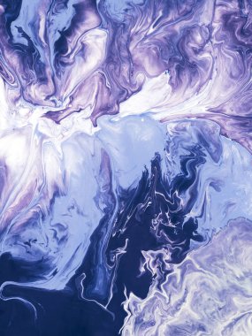 Mavi ve mor yaratıcı soyut el boyalı arka plan, duvar kağıdı, doku, tuval üzerine akrilik resim yakın çekim parçası. Modern sanat. Çağdaş sanat.