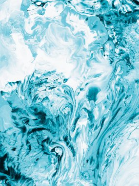 Mavi yaratıcı soyut el boyalı arka plan, duvar kağıdı, doku, resim tuval üzerine akrilik. Modern sanat. Çağdaş sanat.