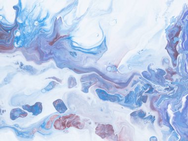 Mavi ve mor yaratıcı soyut el boyalı arka plan, duvar kağıdı, doku, tuval üzerine akrilik resim yakın çekim parçası. Modern sanat. Çağdaş sanat.