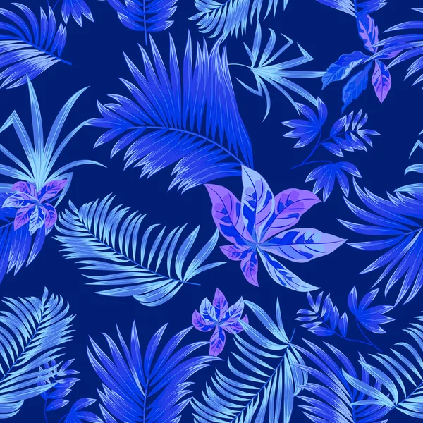 Patrón Inconsútil Hojas Tropicales Palmera Fondo Vectorial — Archivo Imágenes Vectoriales