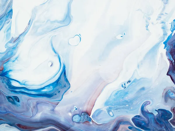Blå Kreativa Abstrakt Hand Målad Bakgrund Närbild Fragment Borsta Akrylmålning — Stockfoto
