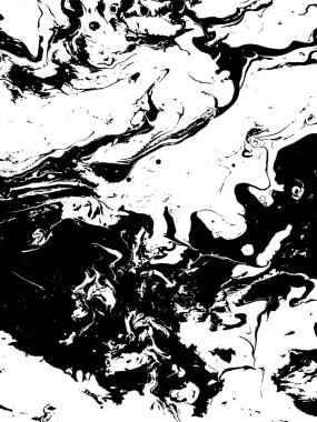 Siyah ve beyaz sıvı doku. Grunge vektör çizgili arka plan, illüstrasyon Ebru elle çizilmiş. Soyut vektör arka plan. Tek renkli mermer desen.
