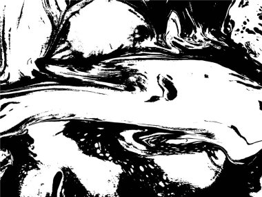 Siyah ve beyaz sıvı doku. Grunge vektör çizgili arka plan, illüstrasyon Ebru elle çizilmiş. Soyut vektör arka plan. Tek renkli mermer desen.