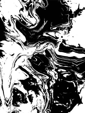 Siyah ve beyaz sıvı doku. Grunge vektör çizgili arka plan, illüstrasyon Ebru elle çizilmiş. Soyut vektör arka plan. Tek renkli mermer desen.