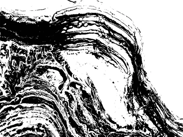 Black White Liquid Texture Grunge Vector Striped Background Hand Drawn — Stock Vector