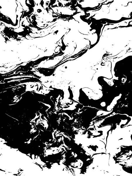 Siyah ve beyaz sıvı doku. Grunge vektör çizgili arka plan, illüstrasyon Ebru elle çizilmiş. Soyut vektör arka plan. Tek renkli mermer desen.