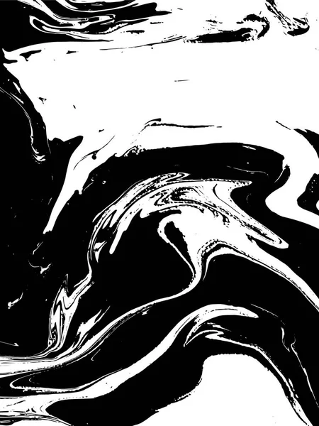 Texture Liquide Noir Blanc Grunge Vector Fond Rayé Illustration Marbrure — Image vectorielle