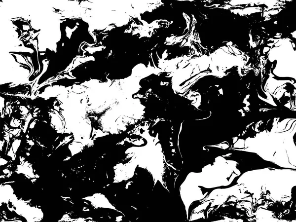 Черно Белая Жидкая Текстура Гранж Векторный Полосатый Фон Мраморная Иллюстрация — стоковый вектор