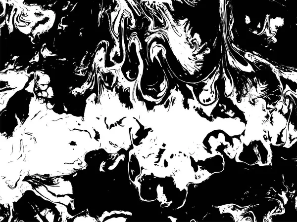 黑色和白色的液体质地 垃圾矢量条纹背景 手绘大理石插图 抽象向量背景 单色大理石图案 — 图库矢量图片