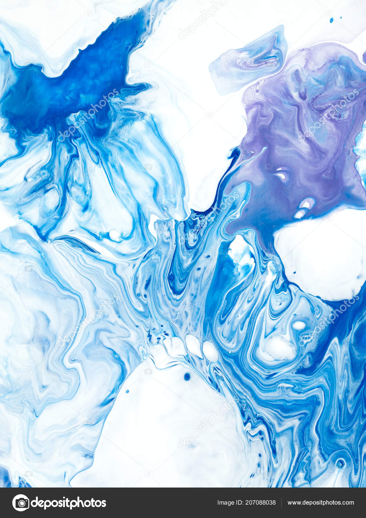 Blue Abstract Creative Hand Painted Background Acrylic