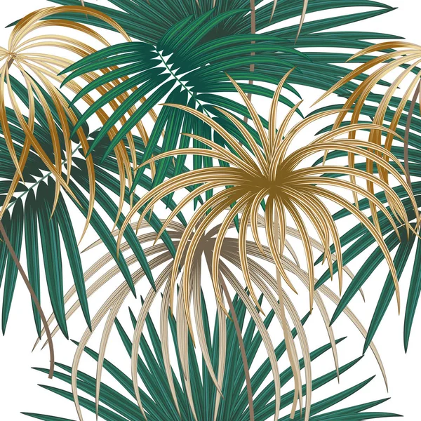 熱帯植物のシームレスなパターン 熱帯の椰子の葉します ベクトルの背景 — ストックベクタ