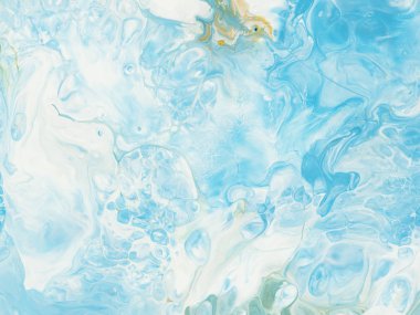 Mavi mermer soyut el arka plan, yakın çekim tuval üzerine akrilik boya boyalı. Çağdaş Sanat.